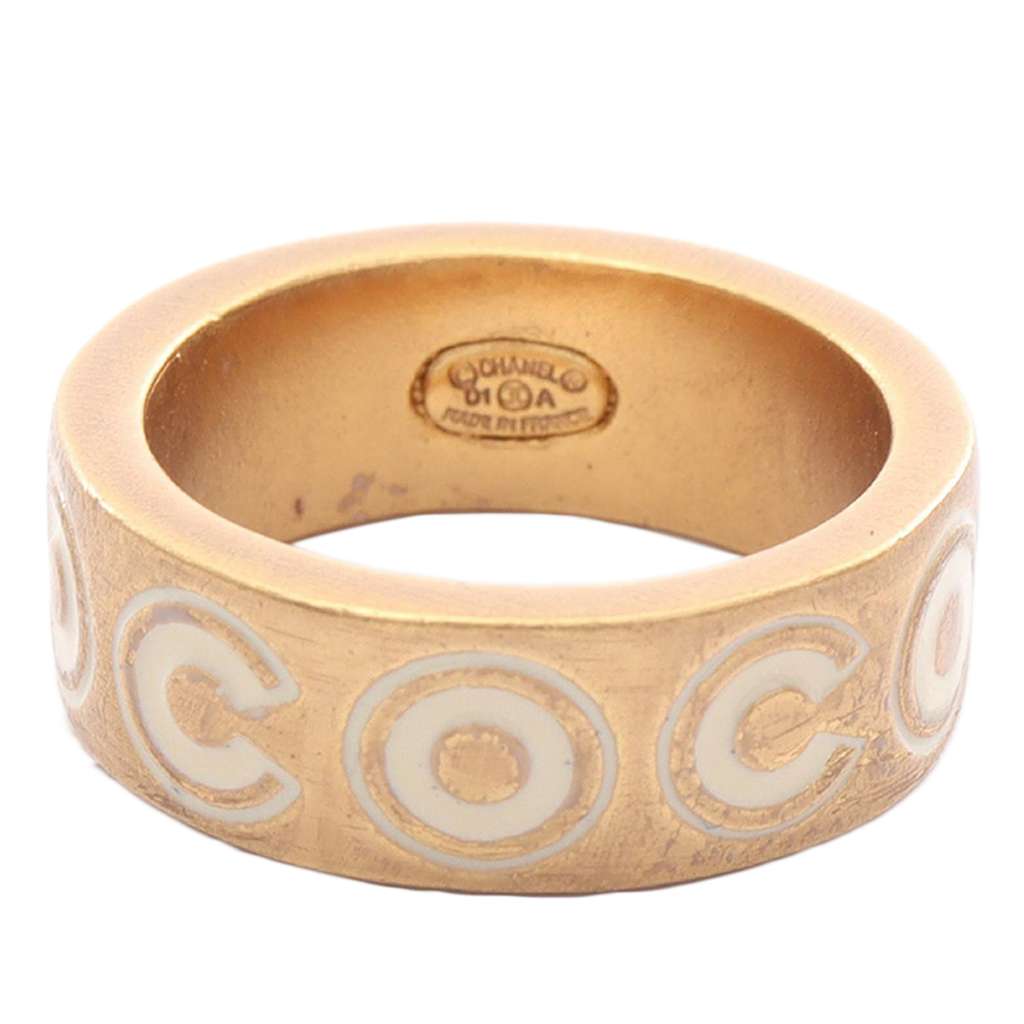 Chanel Gold Plated Coco Ring - 3