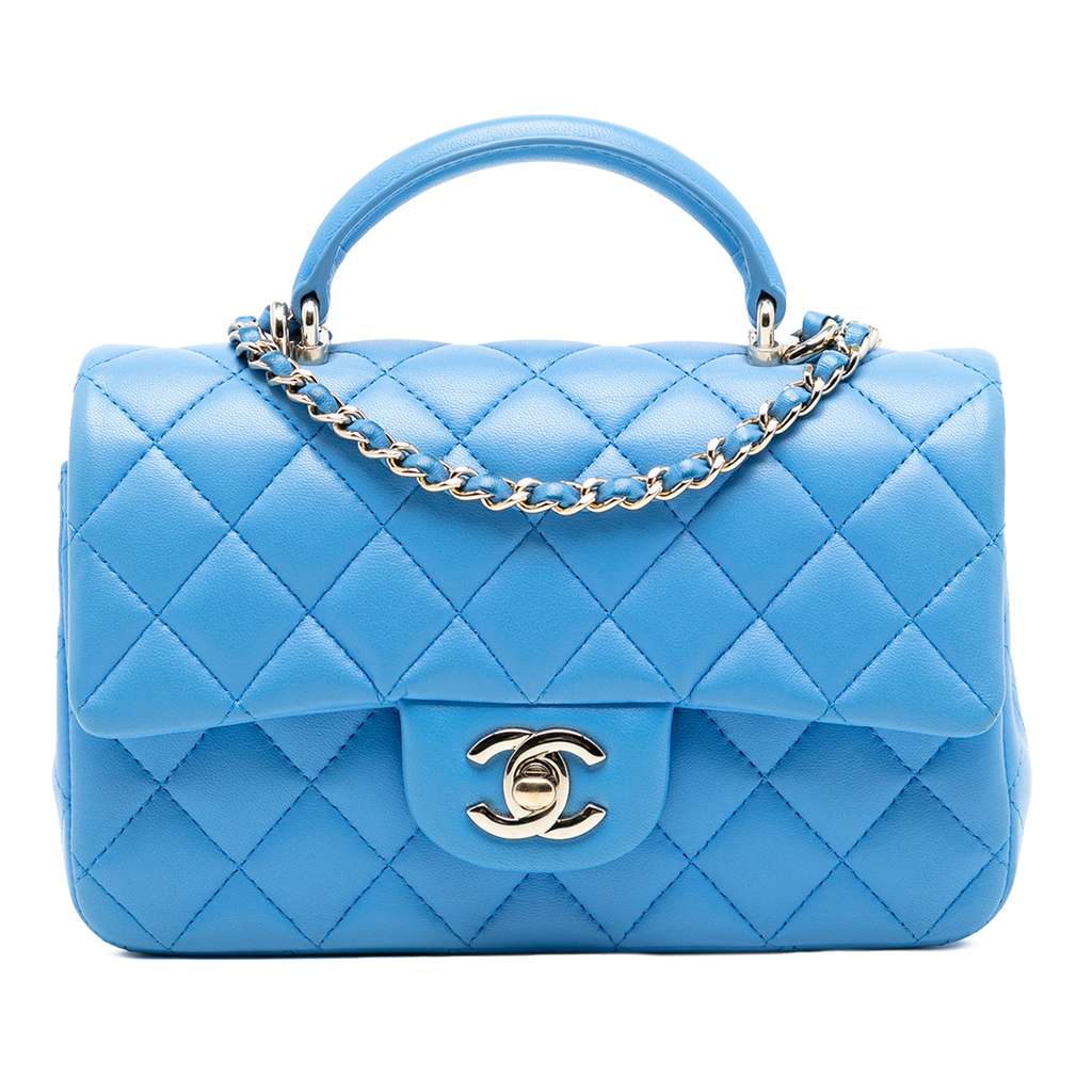 Chanel Mini Rectangular Classic Lambskin Top Handle Flap