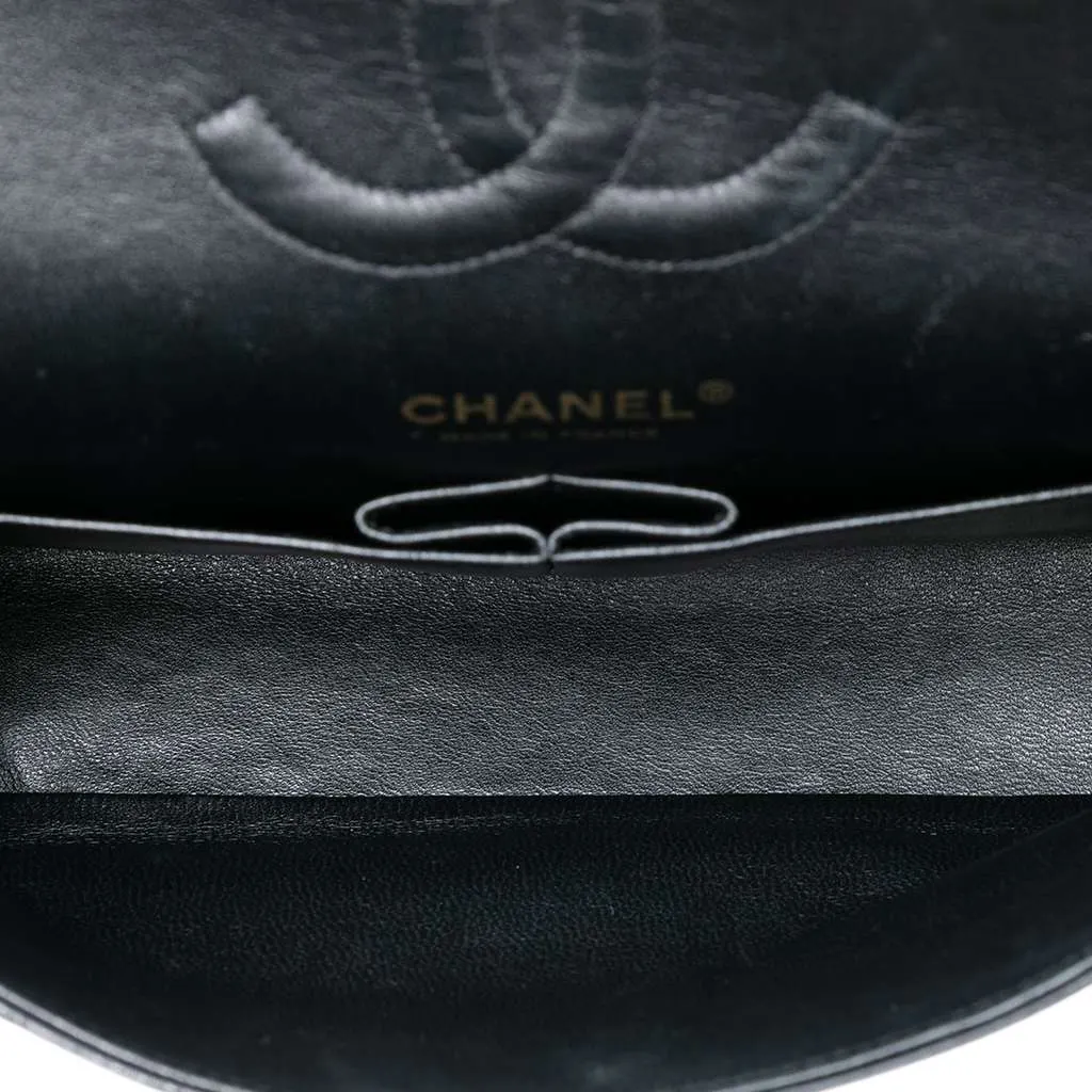 Chanel Medium Classic Caviar Double Flap Black Leather Good - Model View