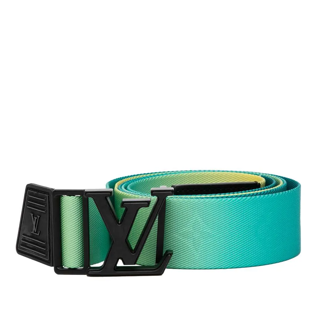 Louis Vuitton Nylon LV Initiales Webbing Belt Green Good - Front View
