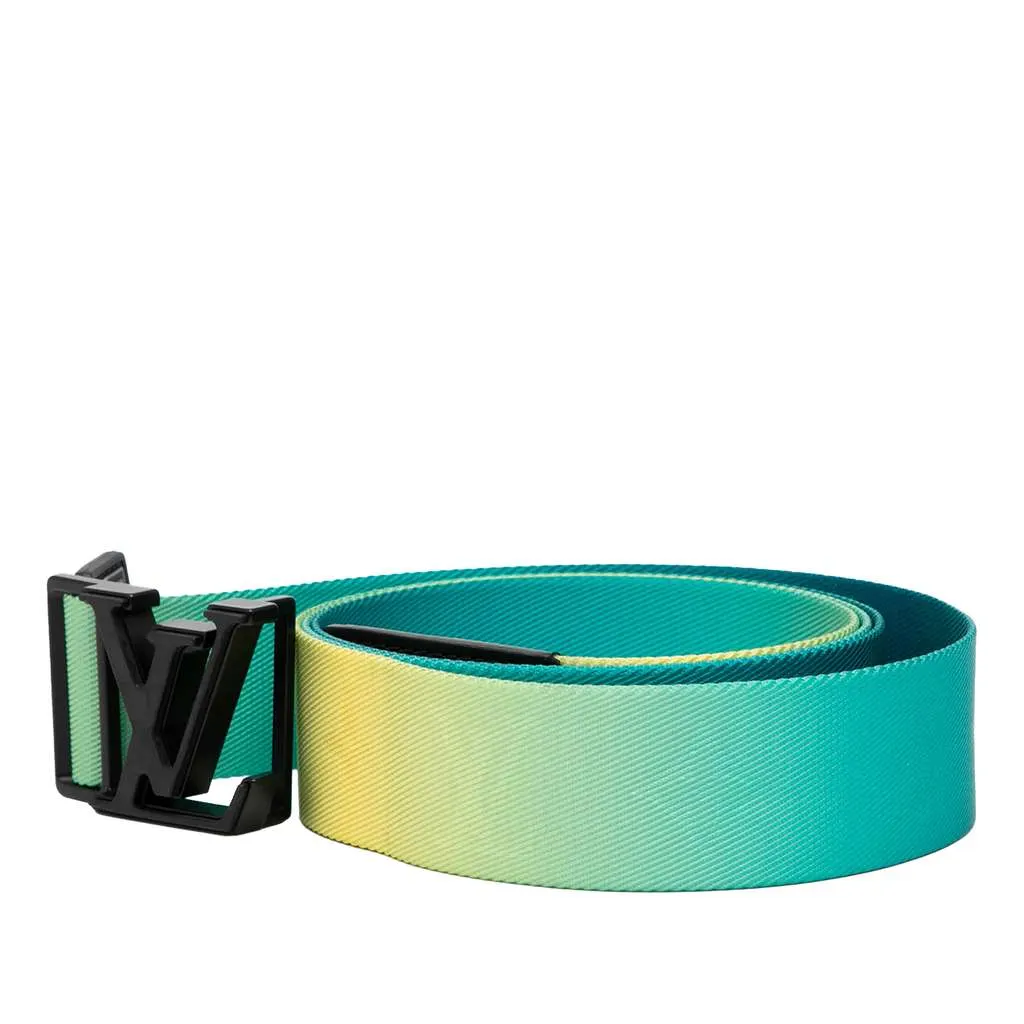 Louis Vuitton Nylon LV Initiales Webbing Belt Green Good - Back View