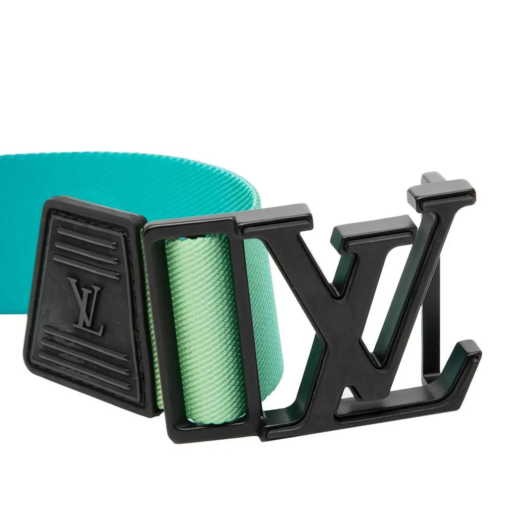Louis Vuitton Nylon LV Initiales Webbing Belt Green Good - Model View