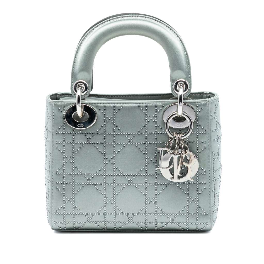Dior Mini Satin Cannage Strass Crystal Embellished Lady Dior