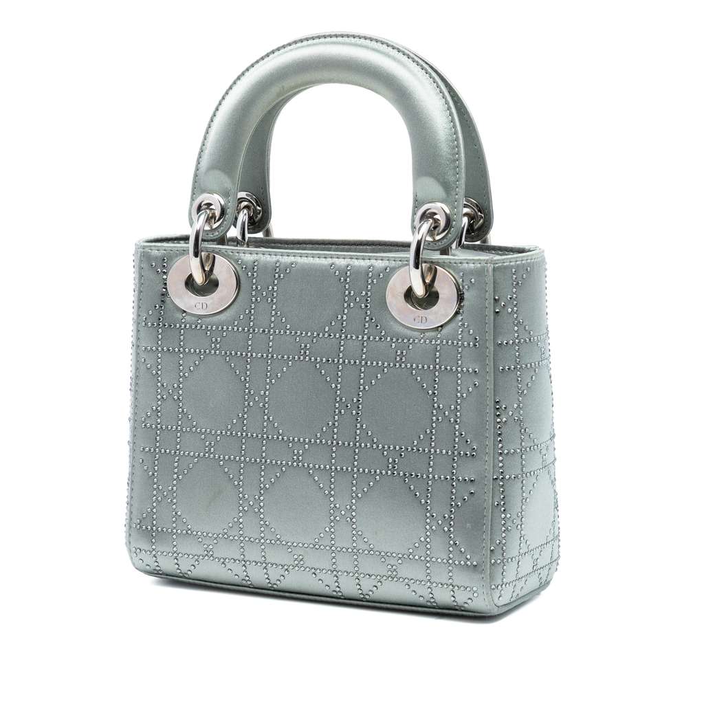 Dior Mini Satin Cannage Strass Crystal Embellished Lady Dior - 2
