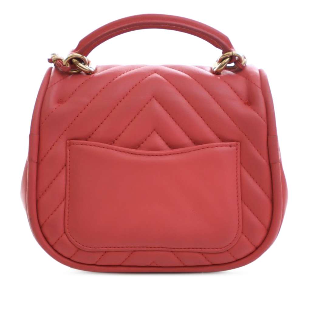 Chanel Mini CC Chevron Lambskin Reversed Round Flap - 2