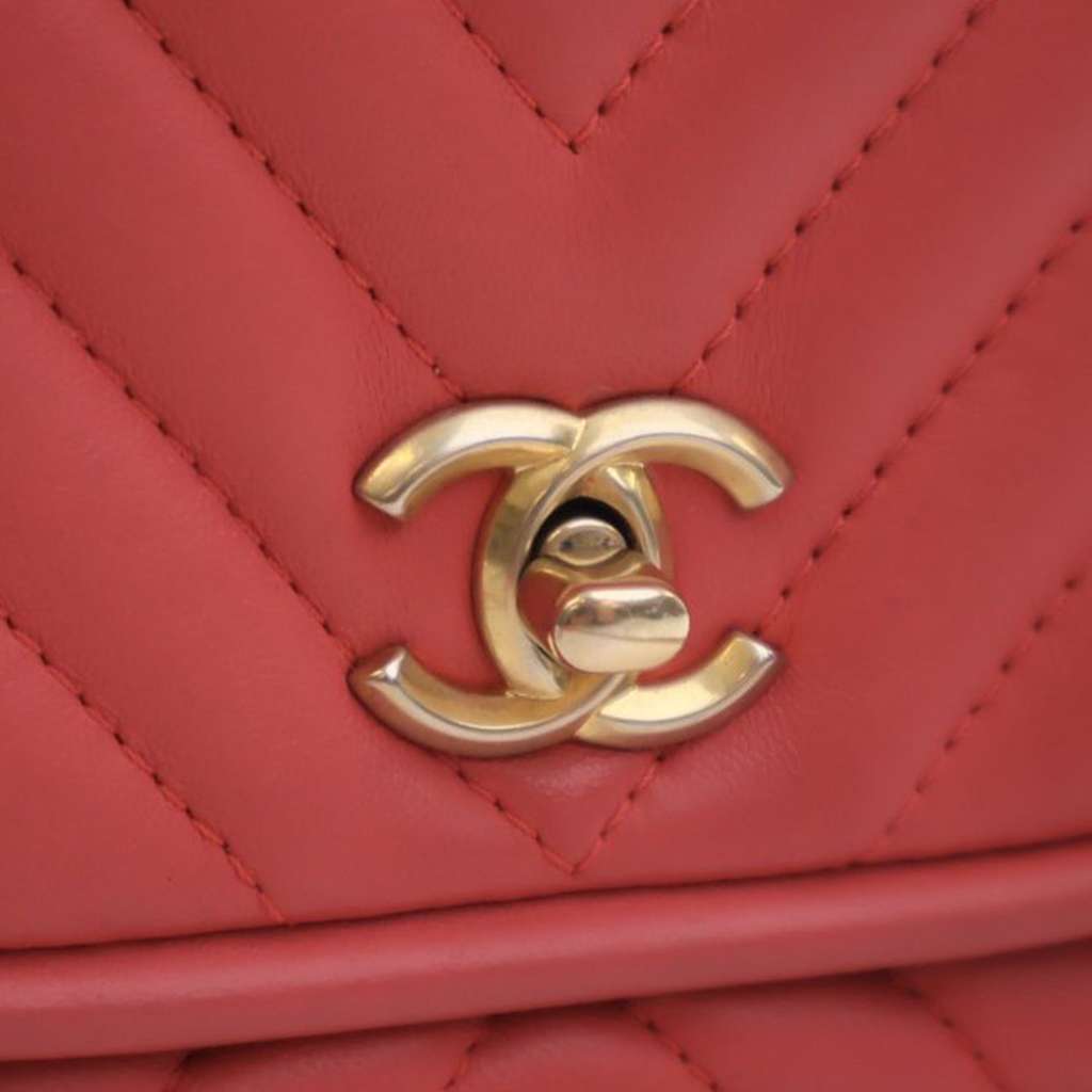 Chanel Mini CC Chevron Lambskin Reversed Round Flap - 4