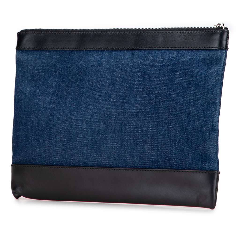 Balenciaga Denim Navy Clip M Clutch - 2