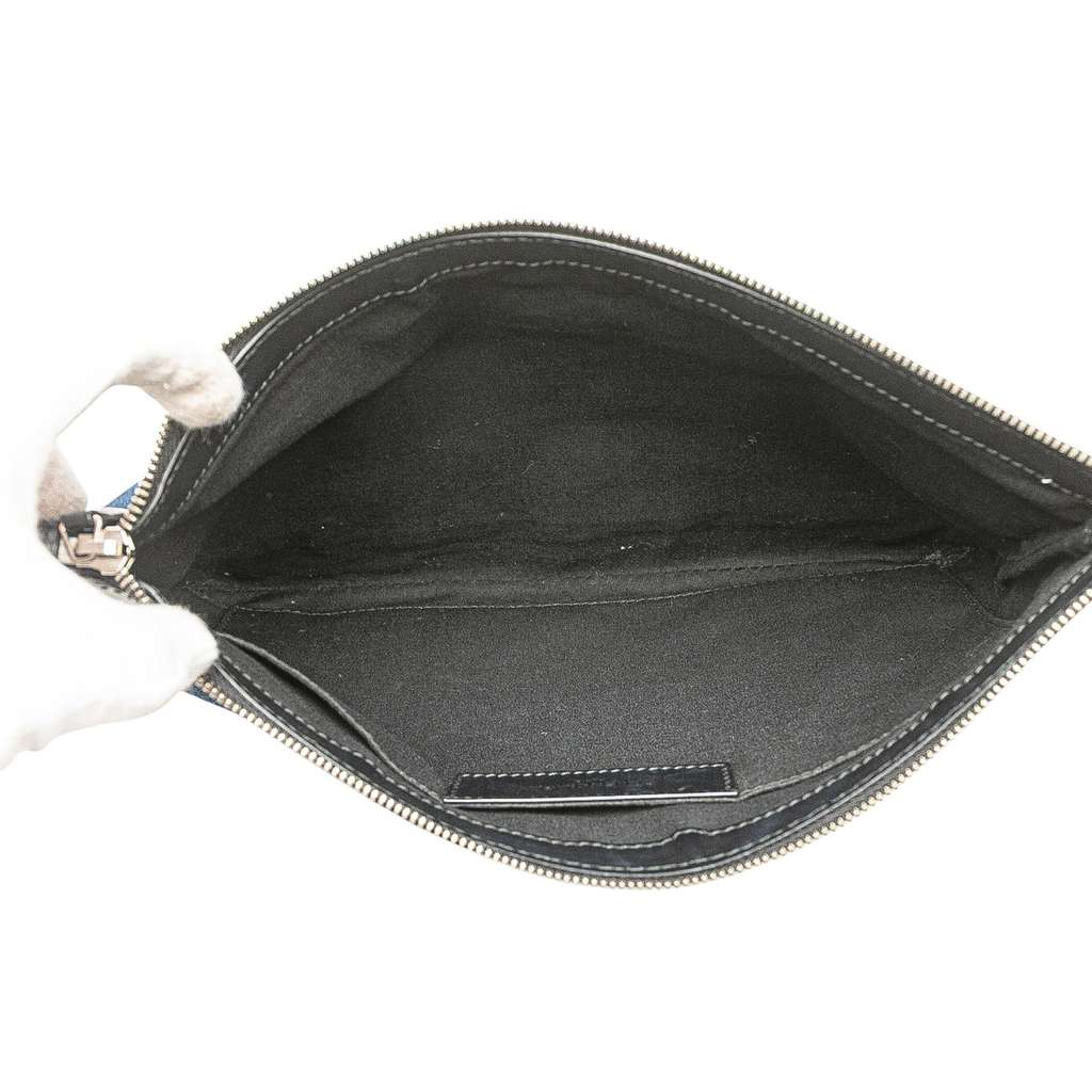 Balenciaga Denim Navy Clip M Clutch - 4