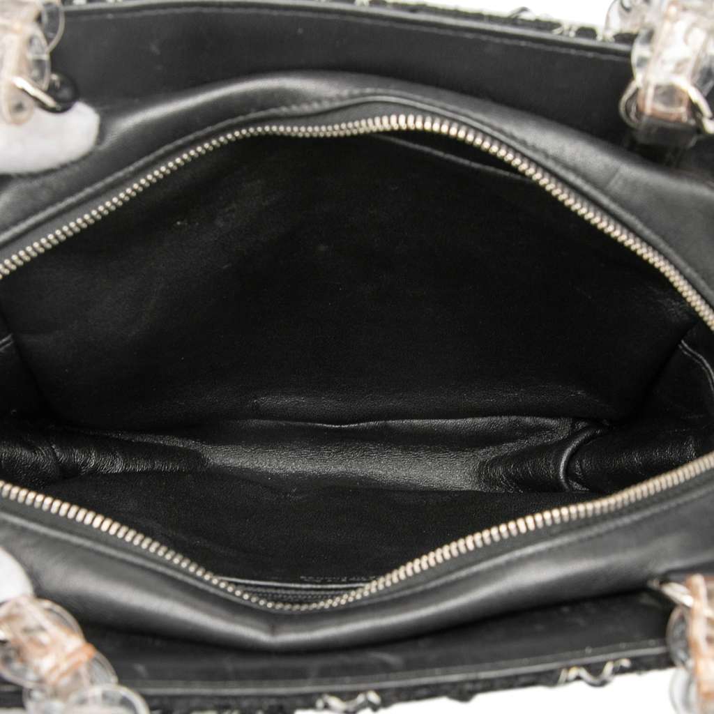 Chanel Tweed and Resin Zipped Chain Shopping Bag - 4