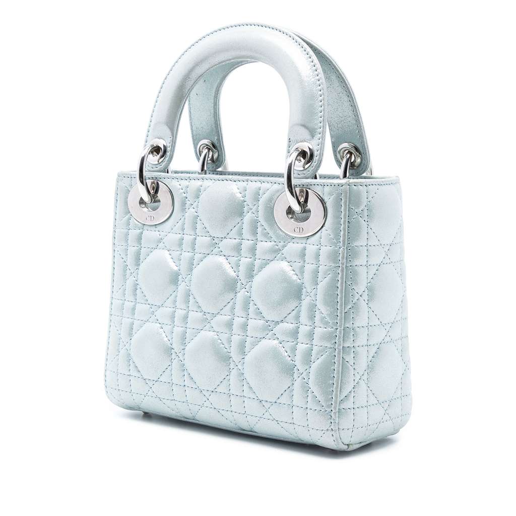 Dior Mini Iridescent Lambskin Cannage Lady Dior - 2