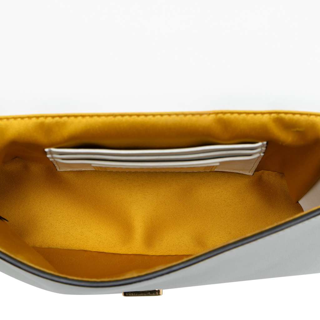 Fendi Versace Vitello Seta Fendace Mini Brooch Baguette Satchel - 4