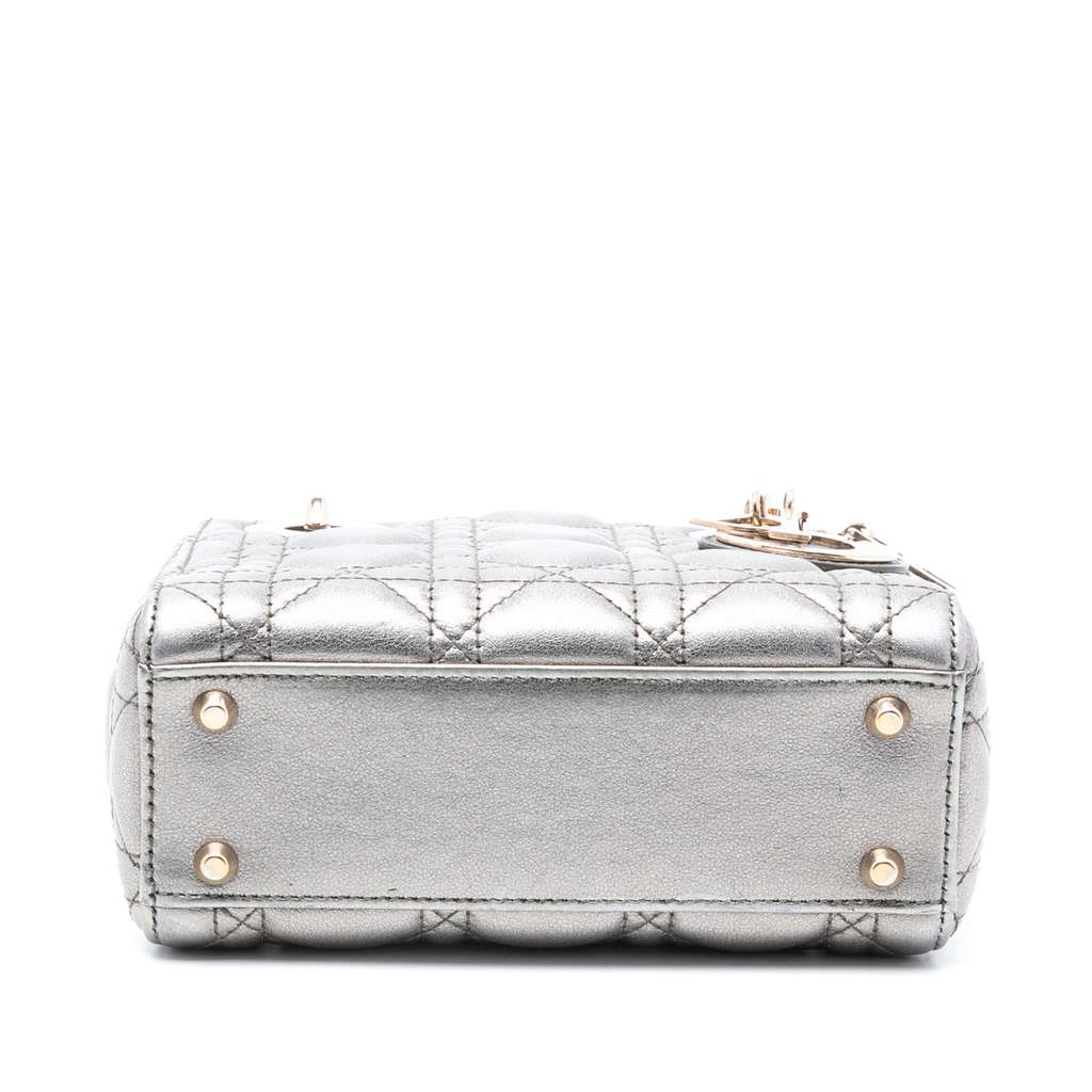 Dior Mini Metallic Lambskin Cannage Lady Dior - 3