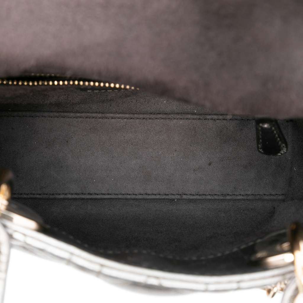 Dior Mini Metallic Lambskin Cannage Lady Dior - 4