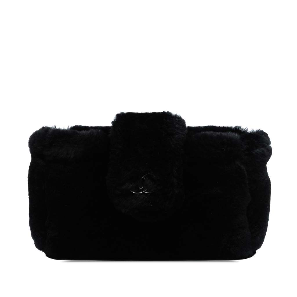 Chanel CC Shearling Orirag Multi Pouch