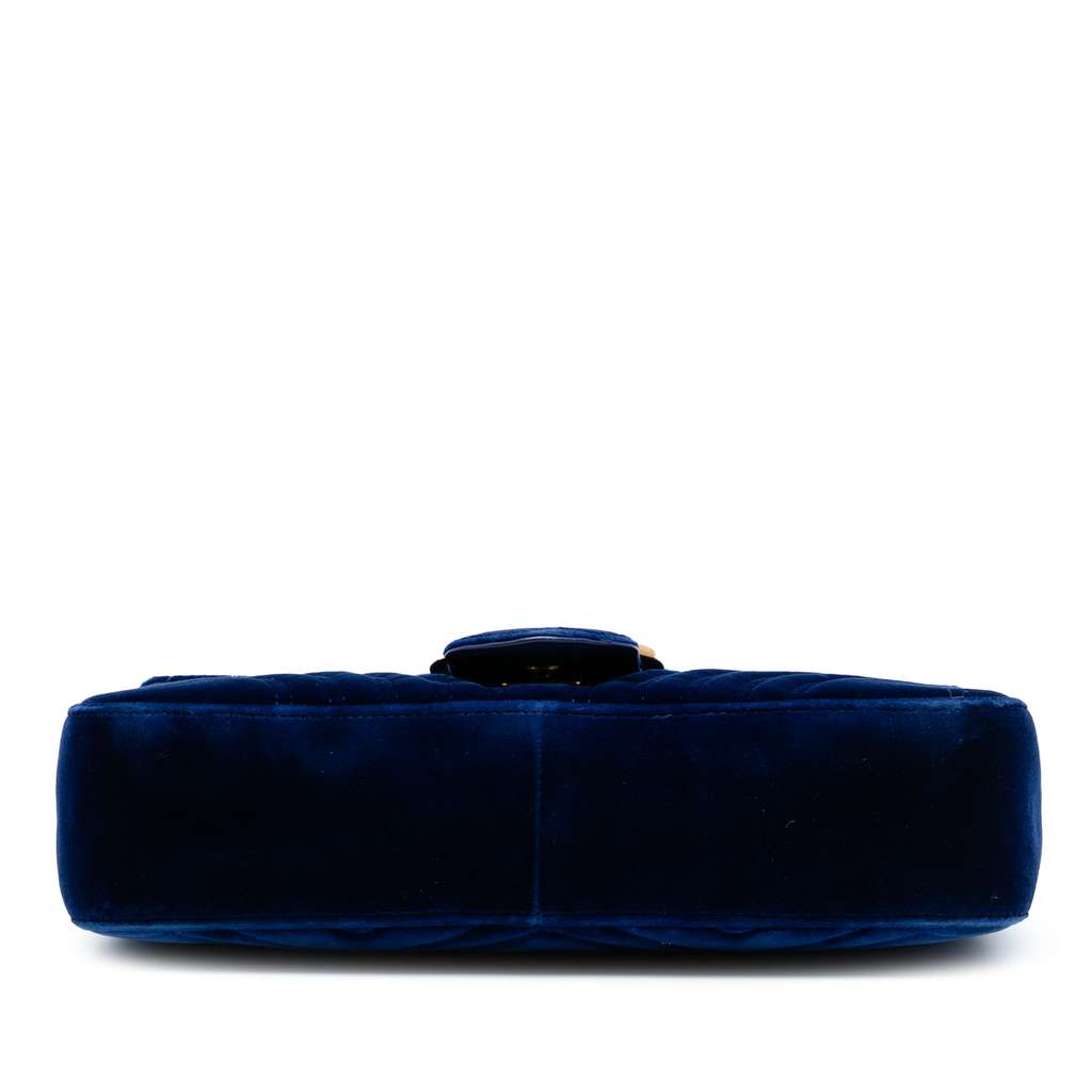 Gucci Large GG Marmont Matelasse Velvet Shoulder Bag - 3