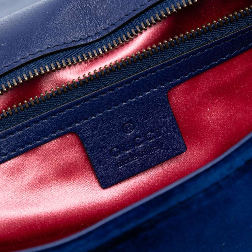Gucci Large GG Marmont Matelasse Velvet Shoulder Bag - 5