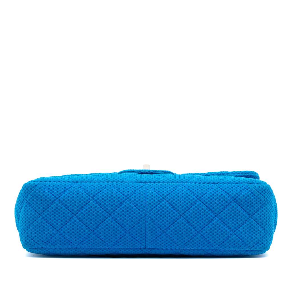 Chanel Medium Quilted Perforated Jersey Single Flap - 3