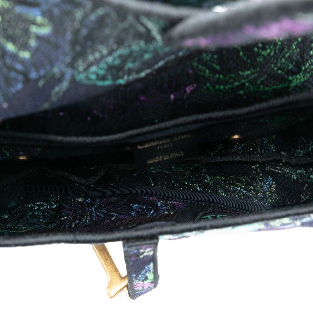 Dior Canvas Embroidered Floral Saddle Bag - 4