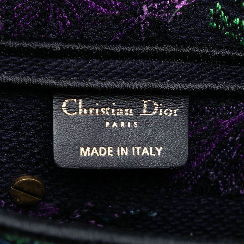 Dior Canvas Embroidered Floral Saddle Bag - 5