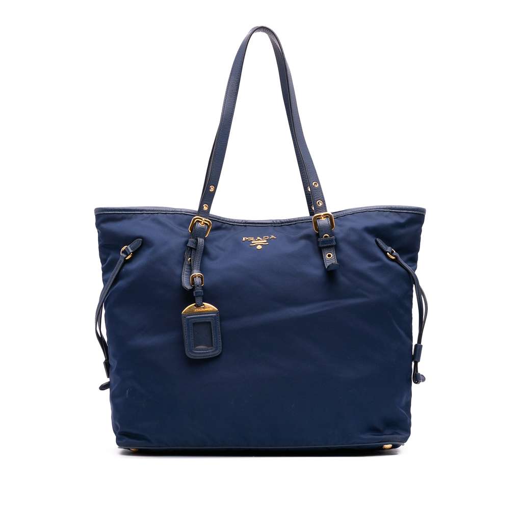 Prada Saffiano Trimmed Tessuto Tote