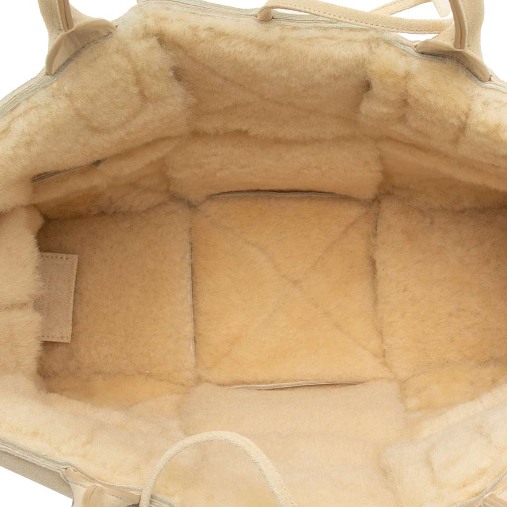 Bottega Veneta Small Suede and Shearling Maxi Intrecciato Arco Tote - 4