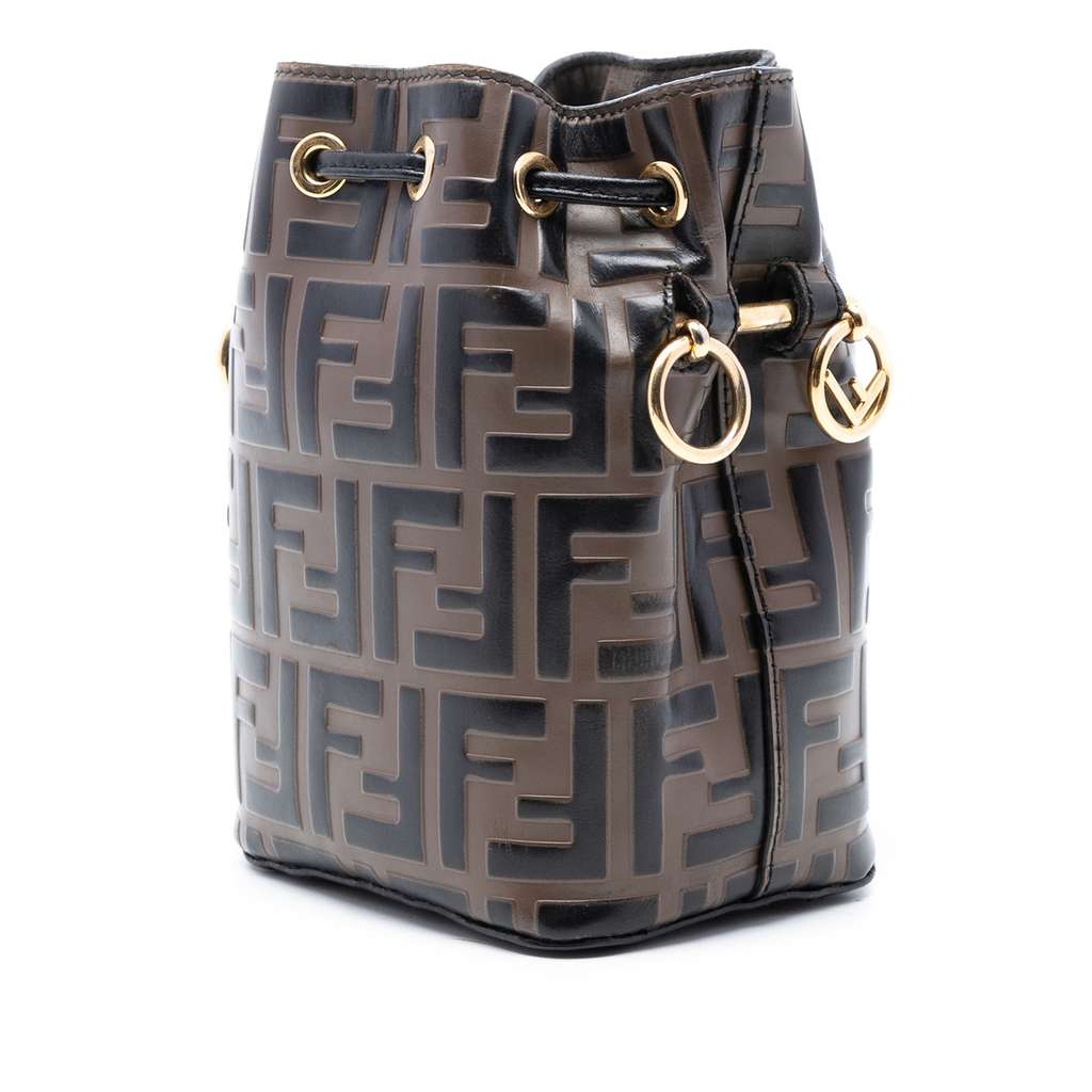 Fendi Mini Zucca Embossed Leather Mon Tresor Bucket Bag - 2