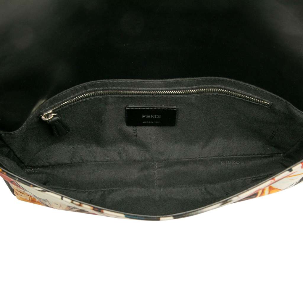 Fendi Nylon Karl Kollage Convertible Baguette Satchel - 4