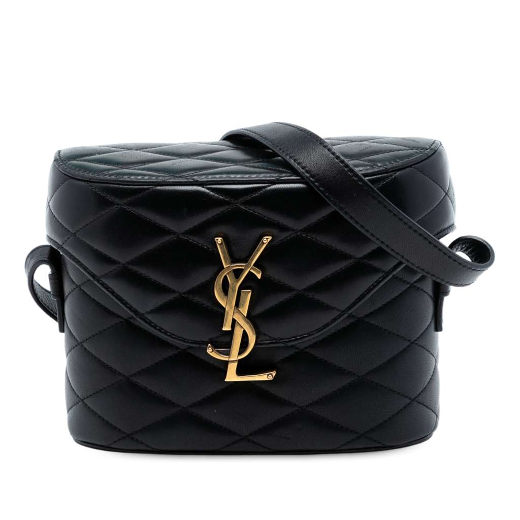 Saint Laurent Quilted Lambskin Monogram June Box Bag