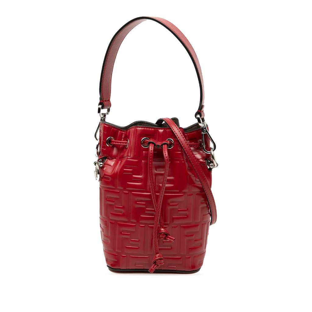Fendi Mini Zucca Embossed Leather Mon Tresor Bucket Bag