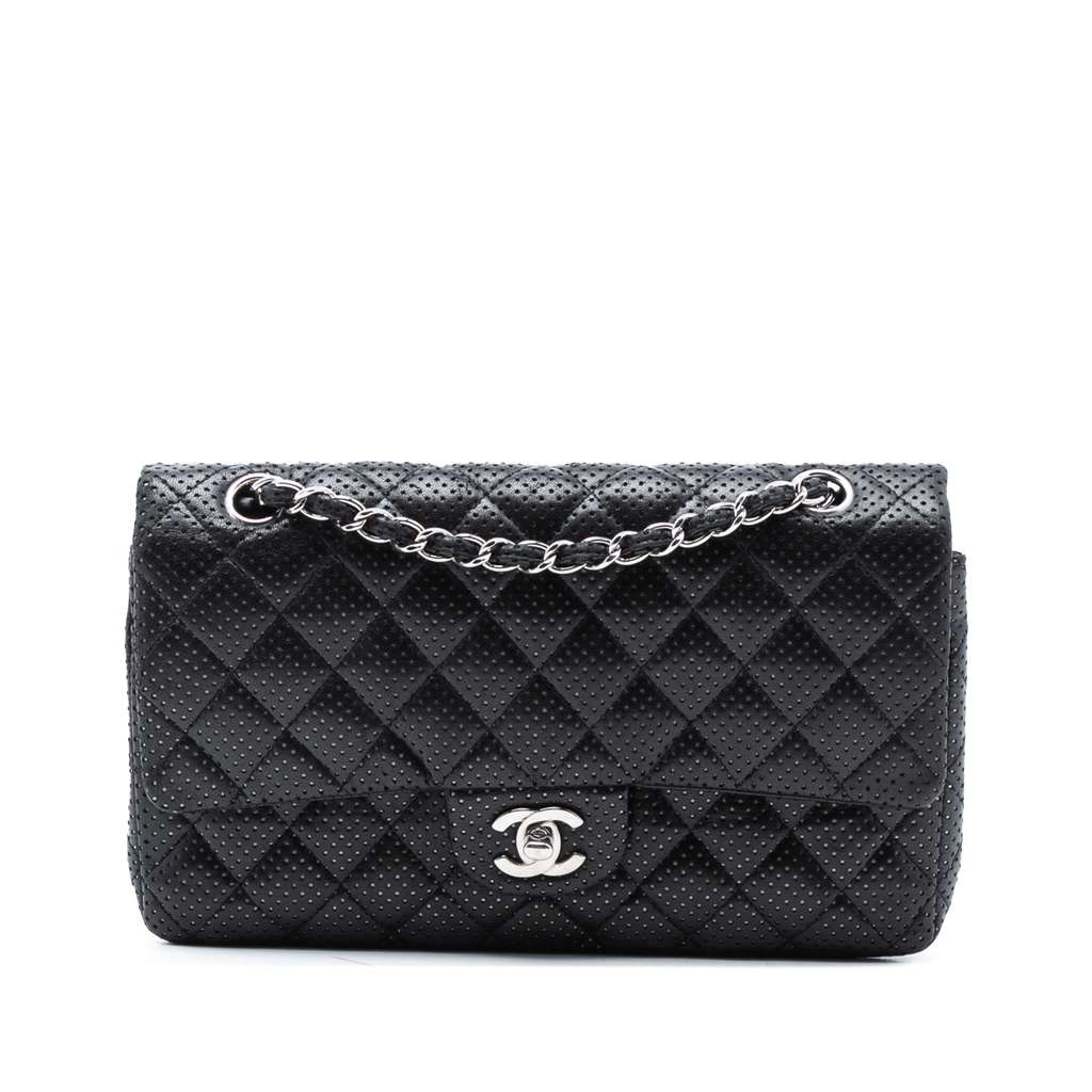 Chanel Medium Classic Perforated Lambskin Double Flap