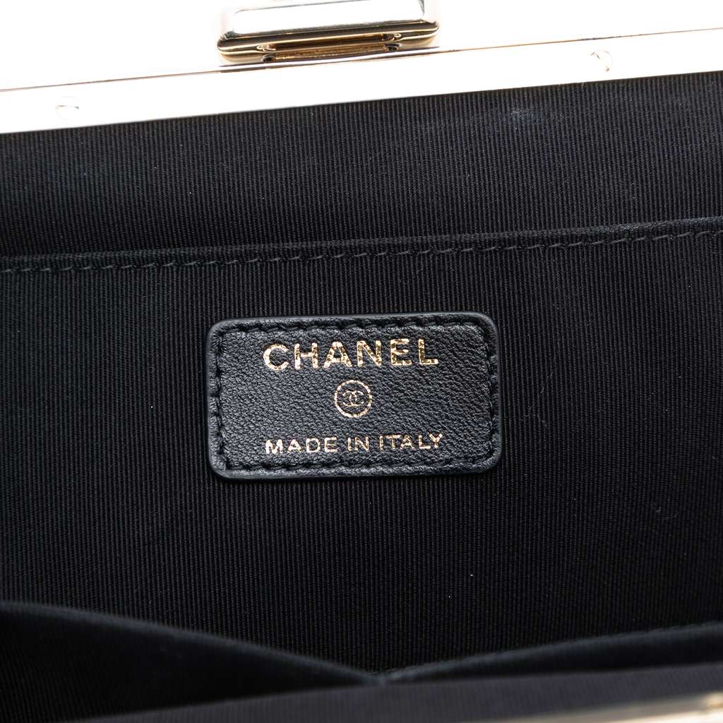 Chanel Quilted Tweed Kisslock Clutch - 5