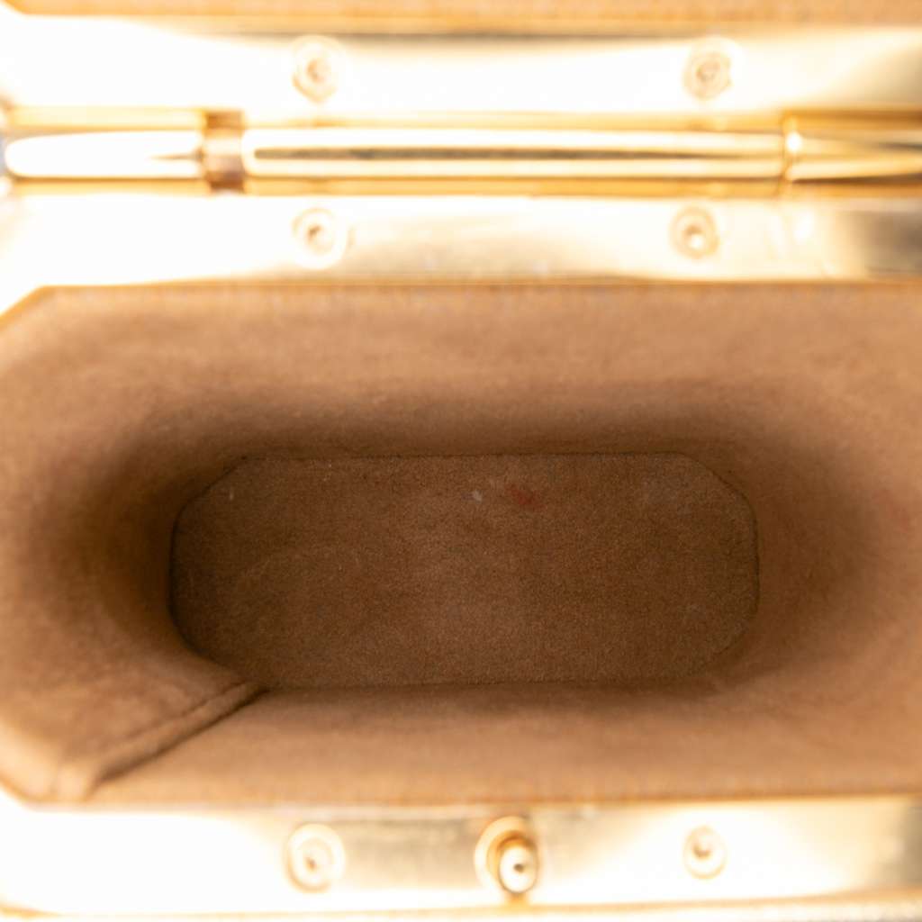 Celine Metallic Calfskin Triomphe Lock Bag - 4