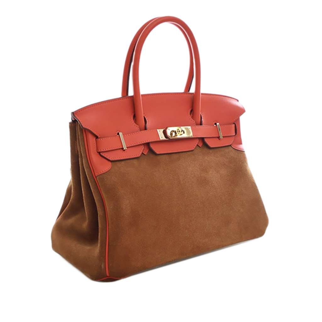 Hermès Swift and Suede Grizzly Touch Birkin Retourne 30 - 3
