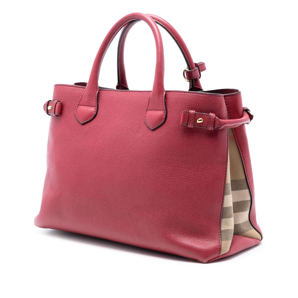 Burberry Medium Leather and House Check Banner Satchel - 2