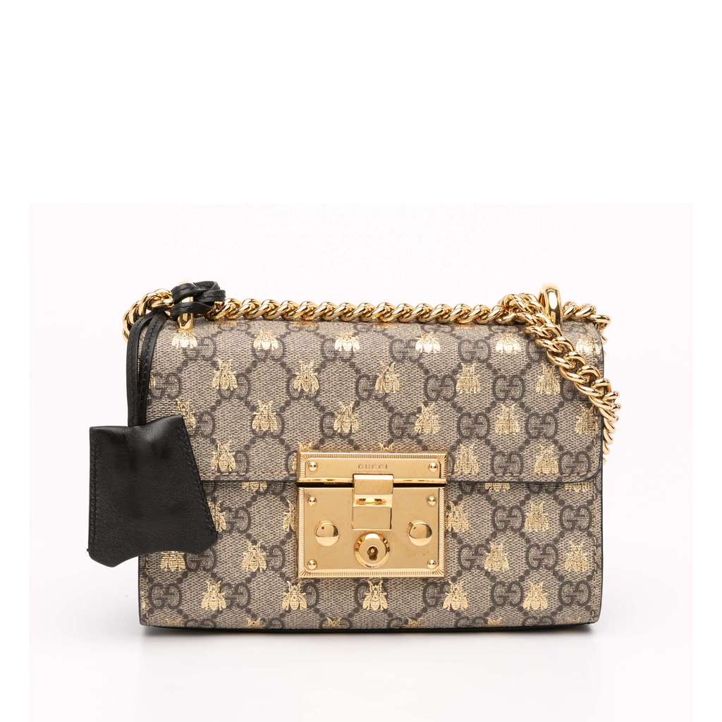 Gucci Small GG Supreme Bee Padlock Crossbody