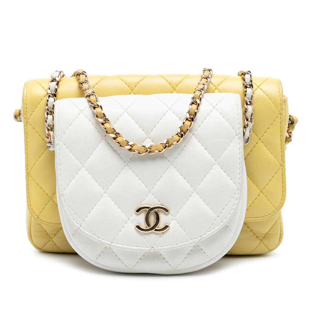 Chanel CC Quilted Lambskin Side Packs Flap