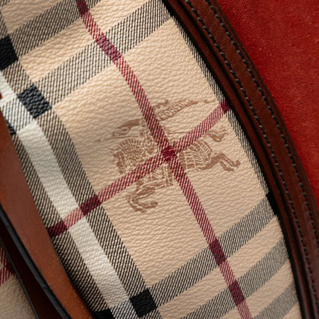 Burberry Small Suede Trimmed Haymarket Check Coated Canvas Canterbury Tote - 5