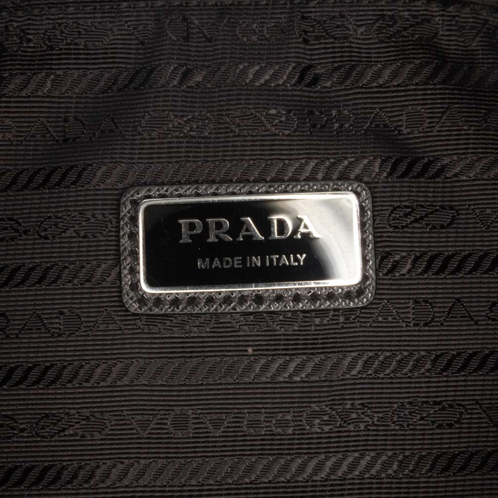 Prada Saffiano Trimmed Re Nylon Zip Top Crossbody - 5