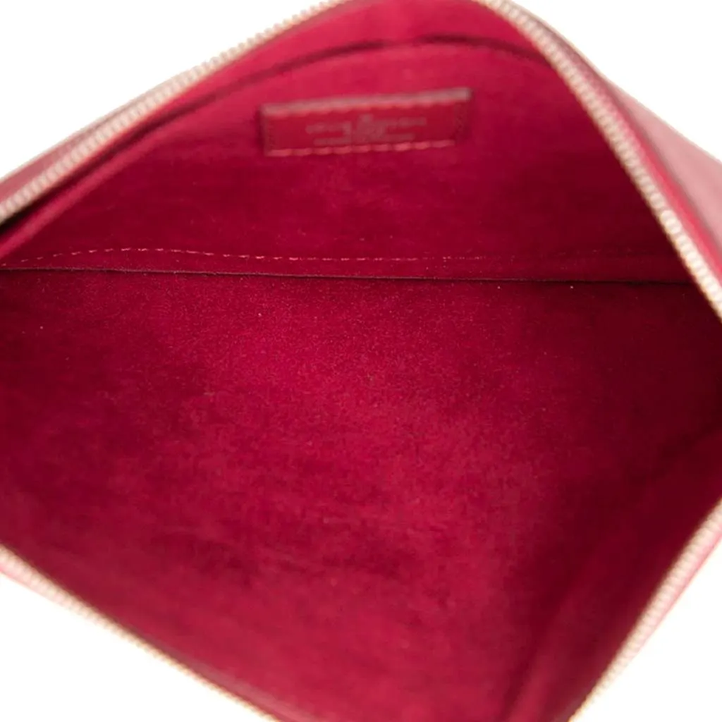 Louis Vuitton Epi Neverfull Pouch Red Leather Very good - Model View