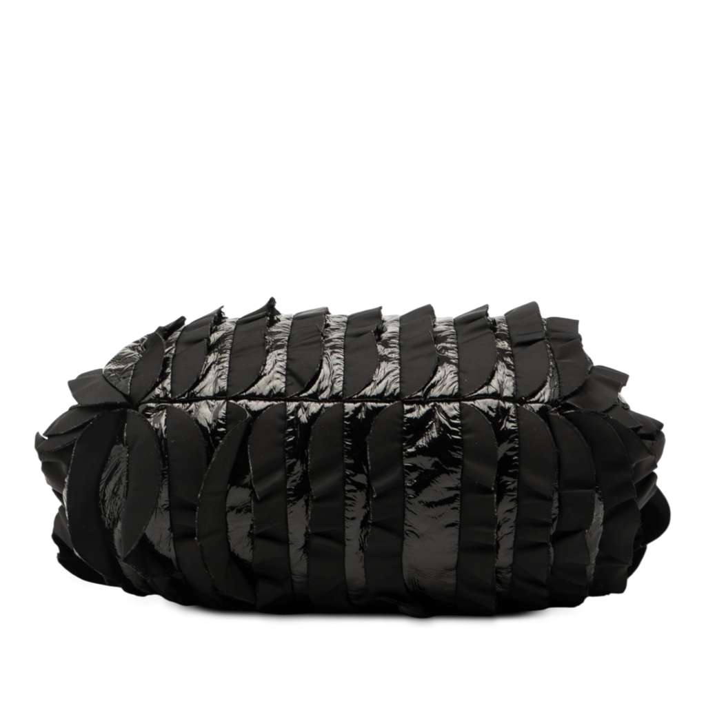 Prada Vernice and Tessuto Ruffle Tote - 3
