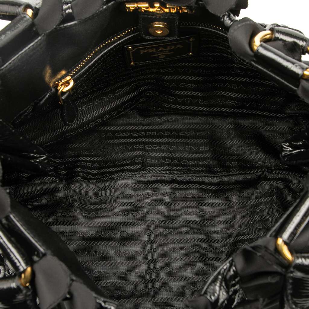 Prada Vernice and Tessuto Ruffle Tote - 4