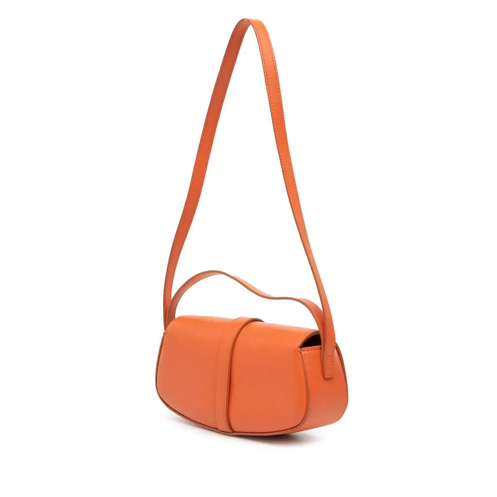 Celine Smooth Calfskin Tabou Clutch on Strap Orange Leather Good - Back View