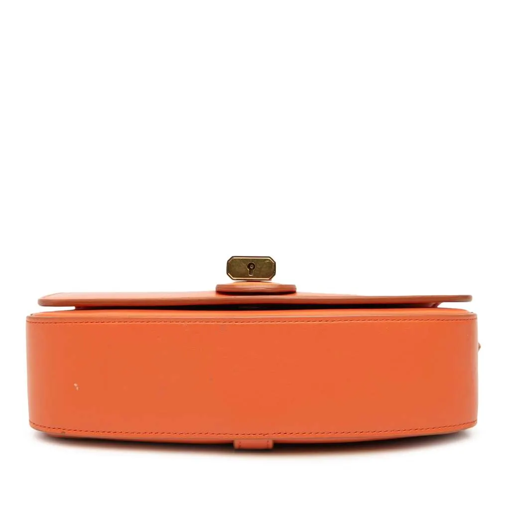 Celine Smooth Calfskin Tabou Clutch on Strap Orange Leather Good - Inside View