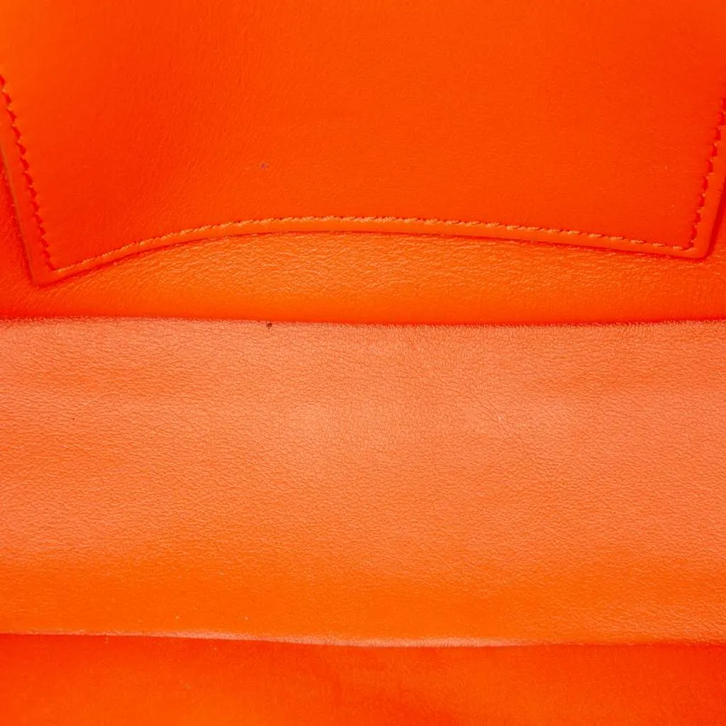 Celine Smooth Calfskin Tabou Clutch on Strap Orange Leather Good - Model View