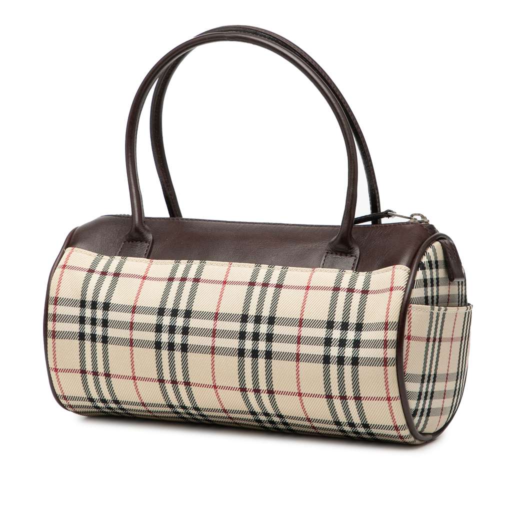 Burberry House Check Canvas Barrel Handbag - 2