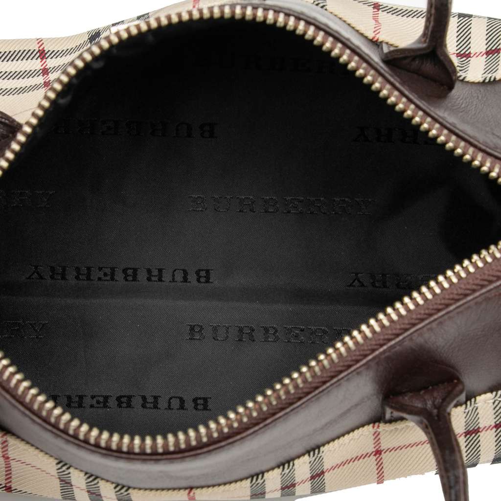 Burberry House Check Canvas Barrel Handbag - 4
