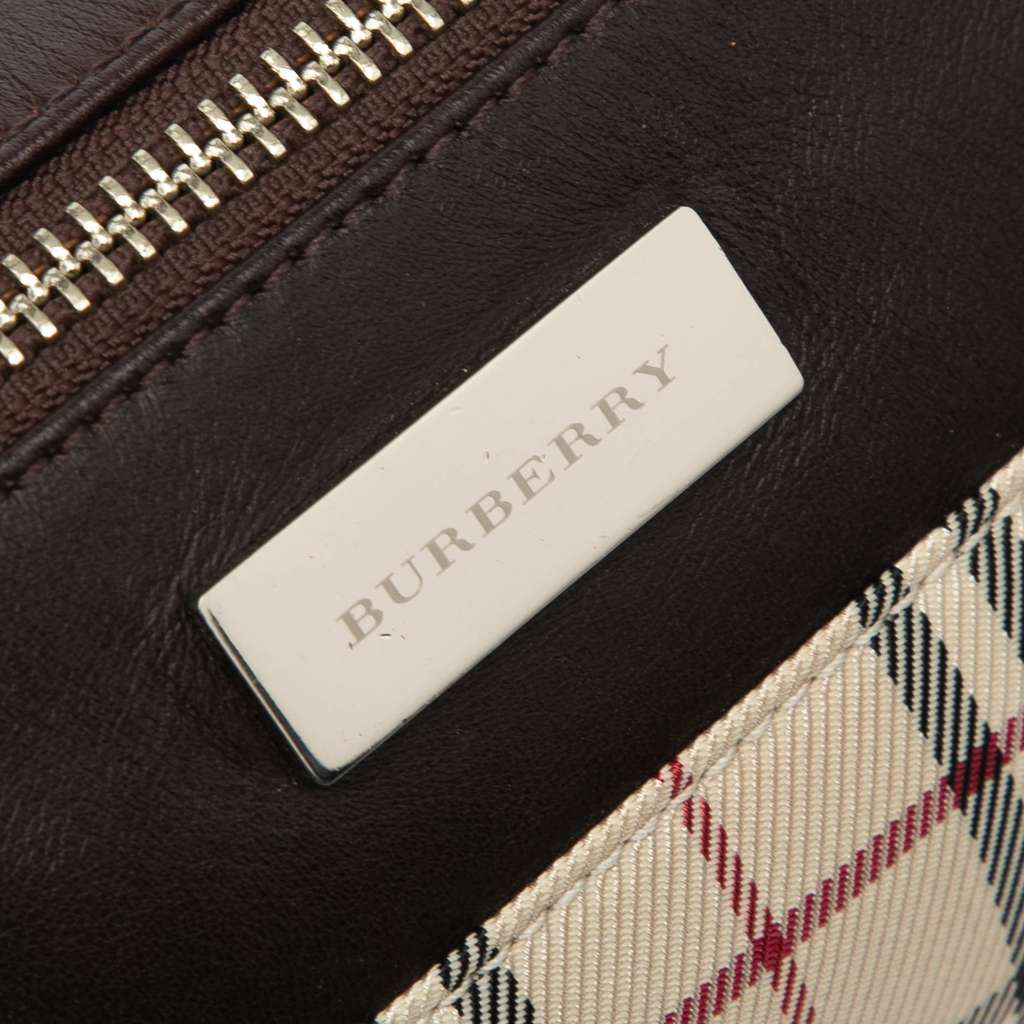 Burberry House Check Canvas Barrel Handbag - 5