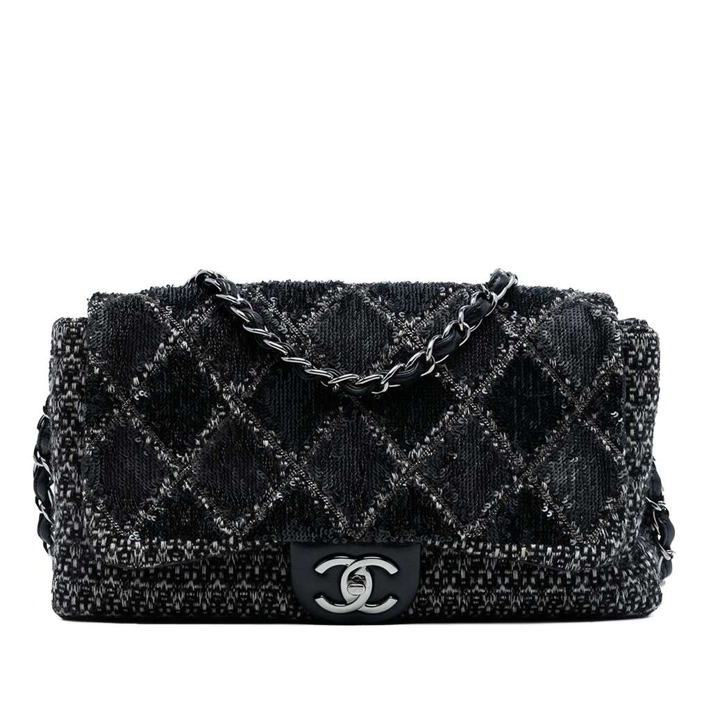 Chanel Large Tweed and Sequin Icons 3 Accordion Flap