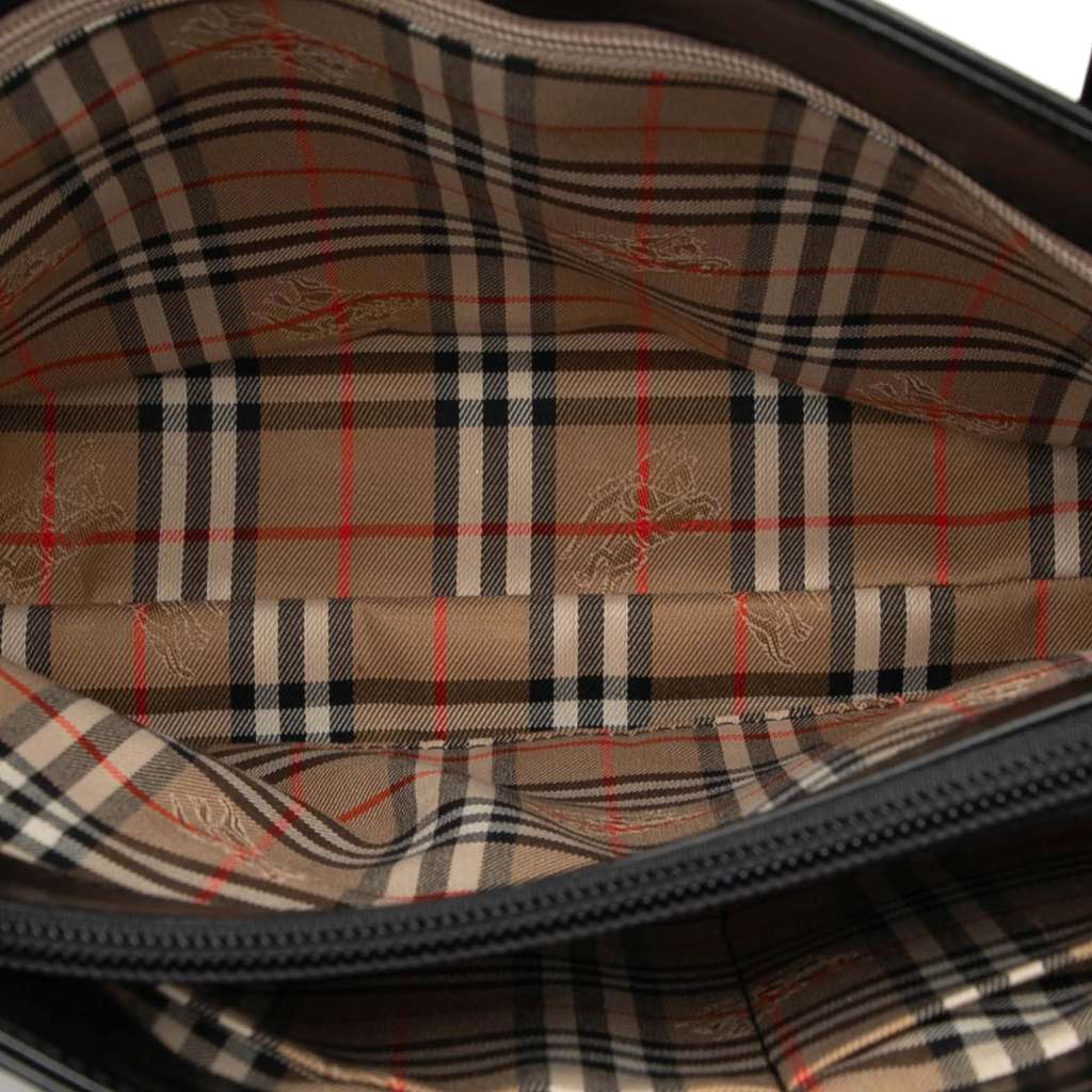 Burberry House Check Trimmed Leather Handbag - 4