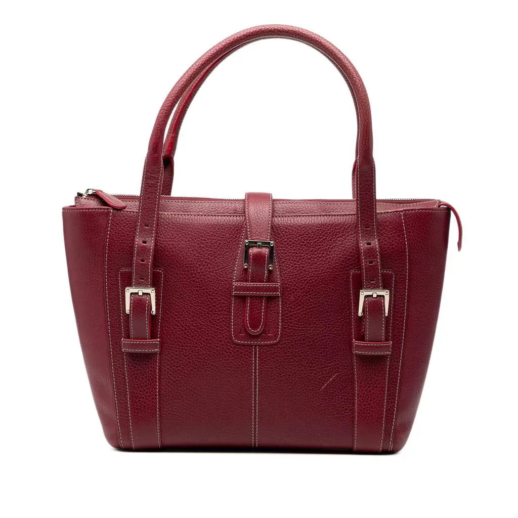 Loewe Leather Senda Handbag Red Leather Very good - Front View